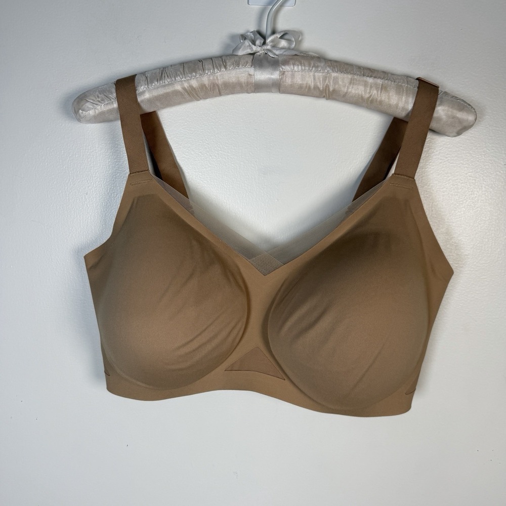 Honeylove‎ Crossover Wireless Opaque Seamless Comfort Bra Size 36DDD In Tan